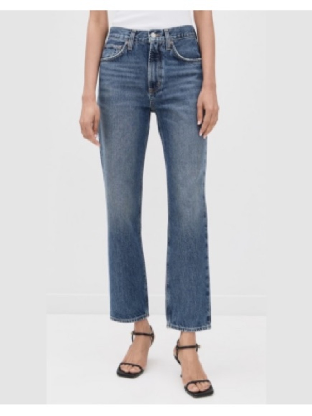 AGOLDE Toni Mid Rise Slim Crop Jeans Medium Wash Size 25 A133F-3002